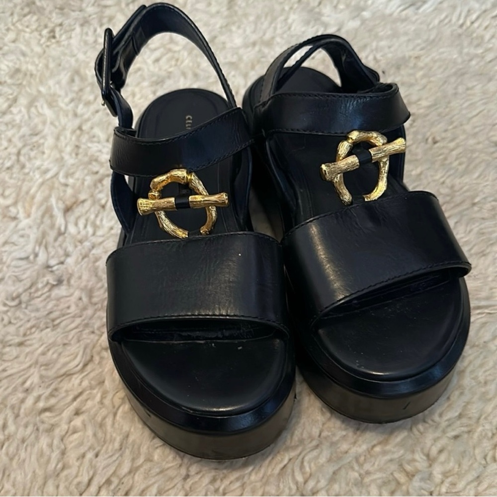 Celine Alphabet Bamboo Sandals size 37